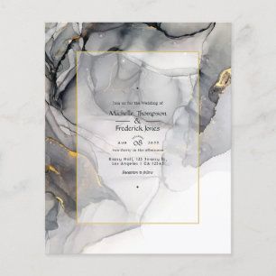 Flyer Convite de Casamento com Tinta Alcoólica Preta e D