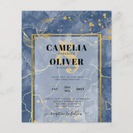 Flyer Convite de casamento de Abstrato de TINTA Dourada 