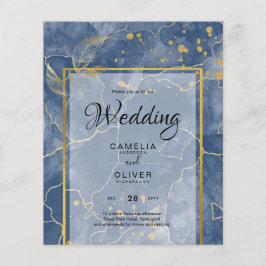 Flyer Convite de casamento de Abstrato de TINTA Dourada 