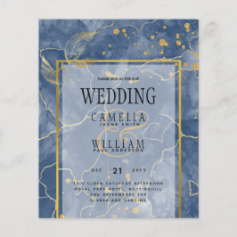 Flyer Convite de casamento de Abstrato de TINTA Dourada 