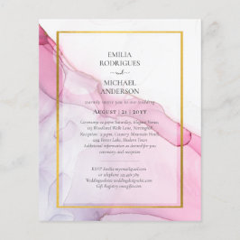 Flyer Convite de casamento de Abstrato de Tinta Púrpura