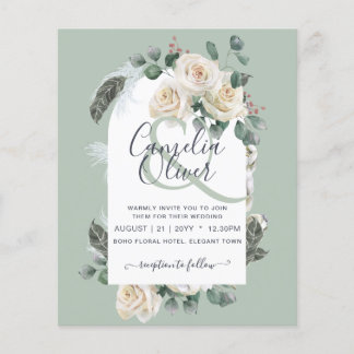 Flyer CONVITE DE CASAMENTO de Arcos Elegantes de Rosas B