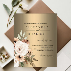 Flyer Convite de casamento de Elegância Botânica de Orça