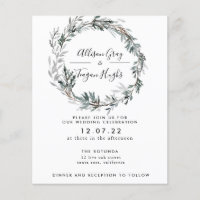 Convite de Casamento de fosco Wreath | Orçamento F