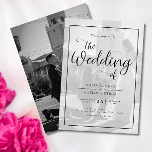 Flyer Convite De Casamento De Fotos Branco E Preto De Or