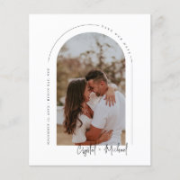 Convite de casamento de fotos modernas minimalista