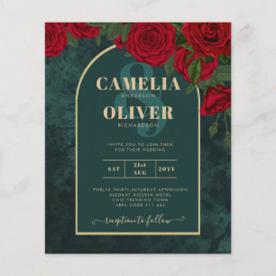 Flyer Convite de Casamento de Inverno com Orçamento Flor