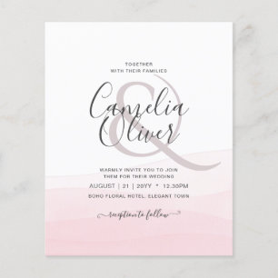 Flyer Convite de casamento de Mão Rosa Ciada