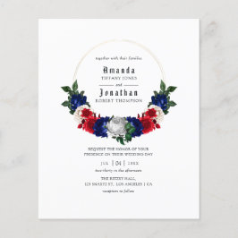 Flyer Convite de Casamento de Quatro de Julho Vermelho B