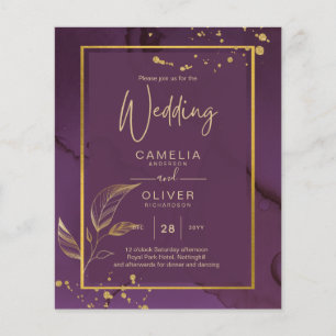 Flyer Convite de casamento DE SAÍDAS DOURADAS PROFUNDAS