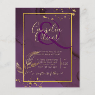 Flyer Convite de casamento DE SAÍDAS DOURADAS PROFUNDAS
