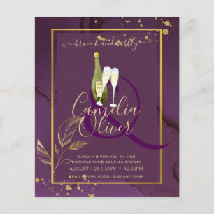 Flyer Convite de casamento DE SAÍDAS DOURADAS PROFUNDAS