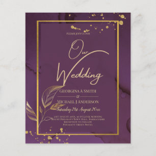 Flyer Convite de casamento DE SAÍDAS DOURADAS PROFUNDAS