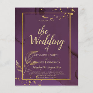 Flyer Convite de casamento DE SAÍDAS DOURADAS PROFUNDAS