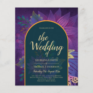 Flyer Convite de casamento de TONELADAS JUDAEL Douradas