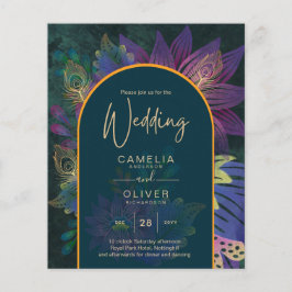 Flyer Convite de casamento de TONELADAS JUDAEL Douradas
