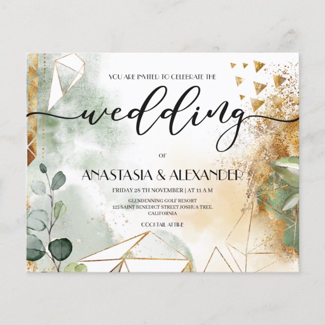 Flyer Convite de casamento do Elegante. Convite Flye (Frente)