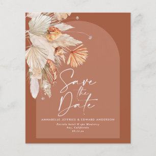 Flyer convite de casamento do terracotta boêmico orçamen