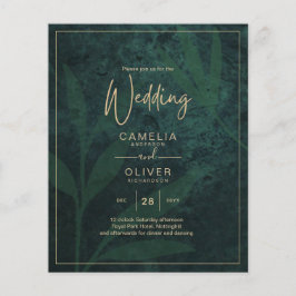 Flyer Convite de casamento Dourado da Floresta LeahG Eme