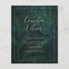 Flyer Convite de casamento Dourado da Floresta LeahG Eme