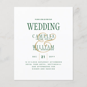 Flyer CONVITE DE CASAMENTO Dourado Emerald Green