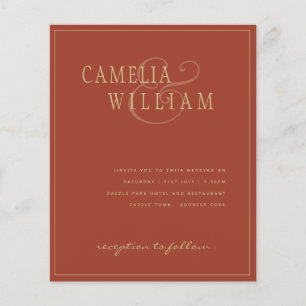 Flyer CONVITE DE CASAMENTO Dourado Terracotta Clássico B