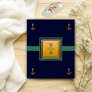 Flyer Convite de Casamento Econômico Azul Verde Marinho