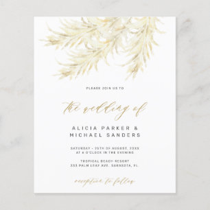 Flyer Convite de casamento econômico de grama das pampas