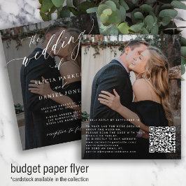 Flyer Convite de casamento elegante código QR orçamento 