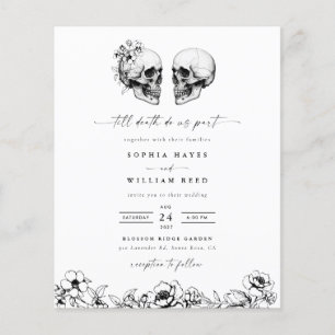 Flyer Convite de casamento elegante com caveira BUDGET A