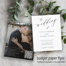 Convite de casamento elegante com código QR orçame