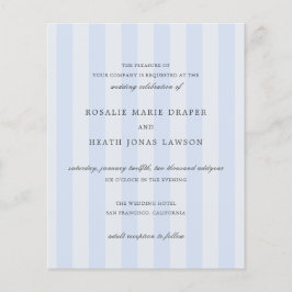 Flyer Convite de Casamento Elegante com Listras Azuis Mo