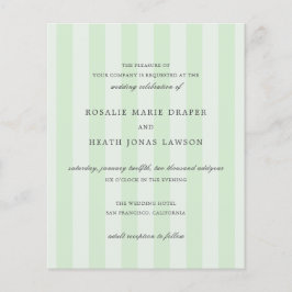 Flyer Convite de Casamento Elegante com Listras Verdes M