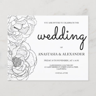 Flyer Convite de casamento elegante dentro do orçamento.