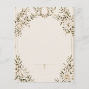 Flyer Convite de Casamento Elegante em Marfim com Champa
