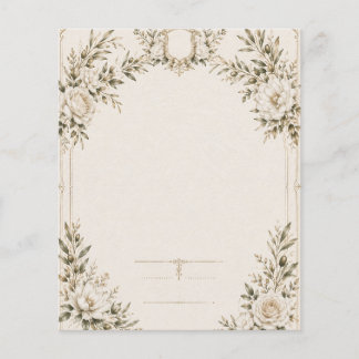 Flyer Convite de Casamento Elegante em Marfim com Champa