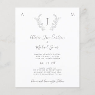Flyer Convite de casamento elegante monograma orçamento 