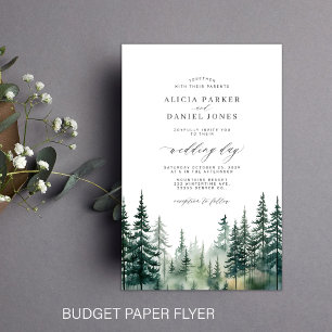 Flyer Convite de casamento em destino de montanha econôm