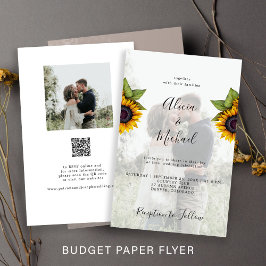 Flyer Convite de casamento em papel fotográfico com QR C