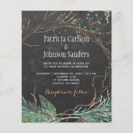 Flyer Convite de casamento em quadro-negro de giz de nat