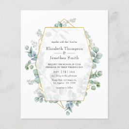 Flyer Convite de casamento Eucalyptus Geométrico Sage