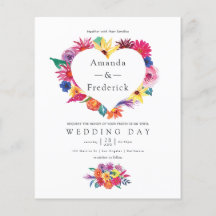 Convite de Casamento Floral Aquarela Fiesta Orçame