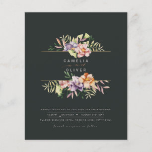 Flyer Convite de Casamento Floral de Verão com Orçamento