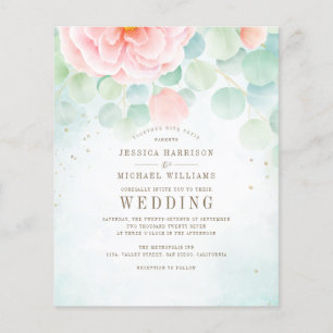 Flyer Convite De Casamento Floral Delicado De Orçamento