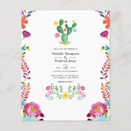 Flyer Convite de Casamento Floral Fiesta Colorido em Aqu
