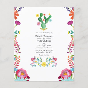 Flyer Convite de Casamento Floral Fiesta Colorido em Aqu
