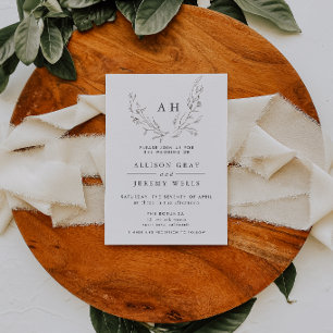 Flyer Convite de Casamento Floral Monograma Orçamento Fl