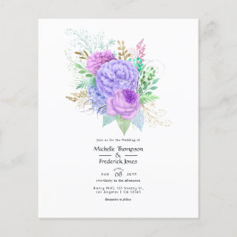 Flyer Convite de Casamento Floral Rústico de Primavera