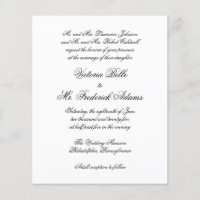 Convite de Casamento Formal Elegante dentro do Orç