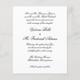 Flyer Convite de Casamento Formal Elegante dentro do Orç
